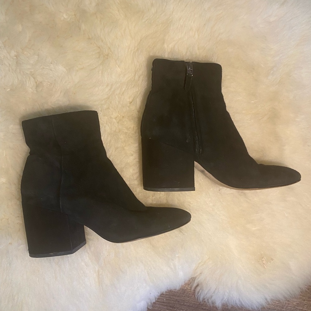 Sam Edelman Black Suede Ankle Boots